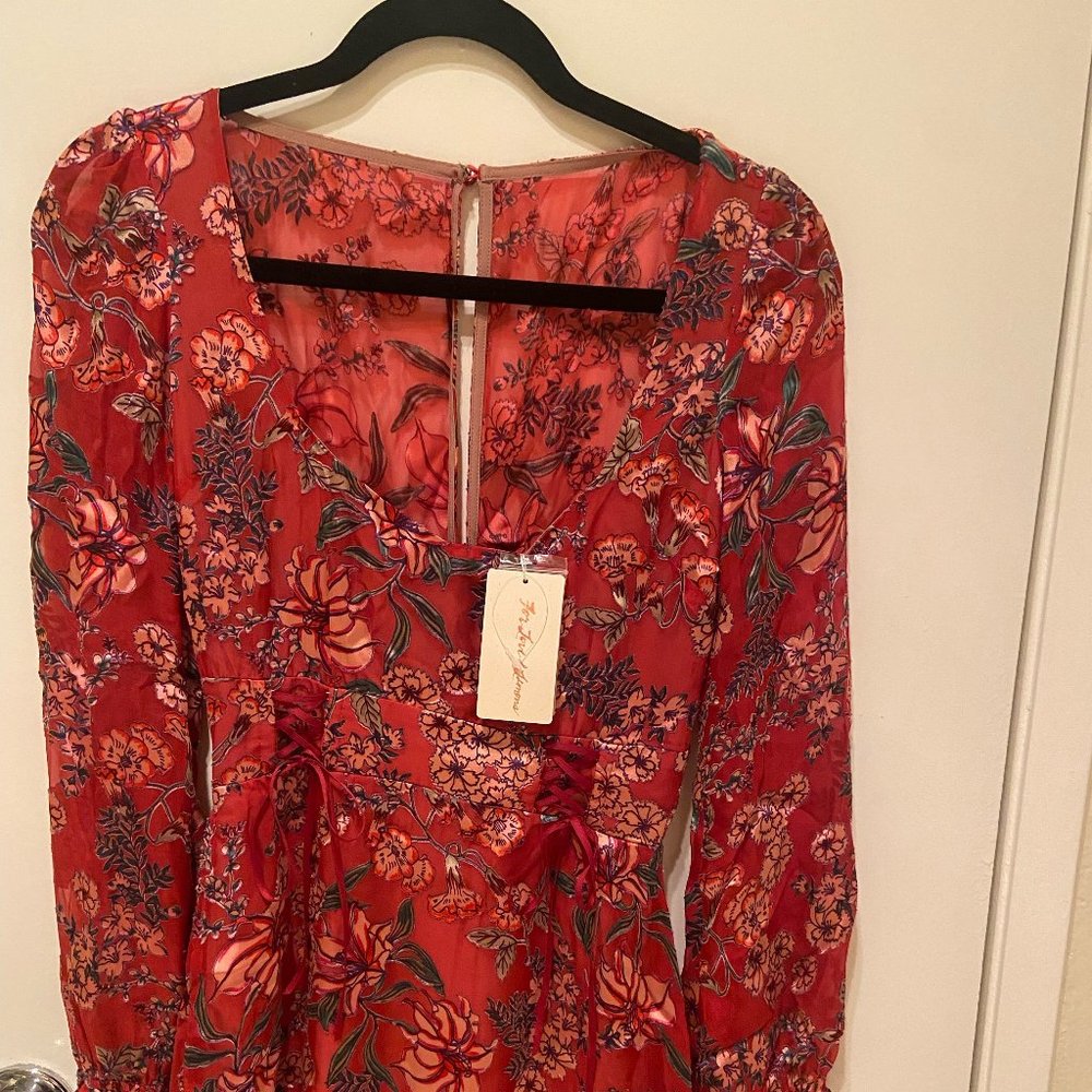 For Love and Lemons Pink Floral Dress XS NEW WITH TAGS